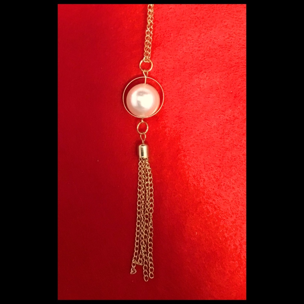 32” Adjustable Pearl Gold Necklace